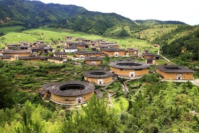 fujian tulou in china, old building overview