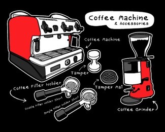 coffee machine and accessories