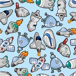 seamless spaceship pattern