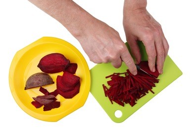 to cook a tasty vegetable soup beet must be finely chopped into
