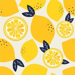 fresh lemons background. hand drawn overlapping backdrop. colorful wallpaper vector. seamless pattern with citrus fruits collection. decorative illustration, good for printing
