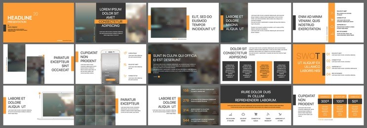 orange presentation templates elements on a white background. vector infographics. use in presentation, flyer and leaflet, corporate report, marketing, advertising, annual report, banner.