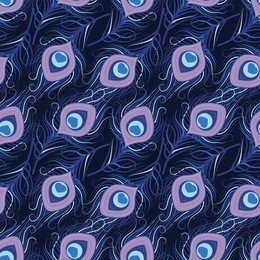vector illustration seamless pattern of peacock feathers. background with feathers