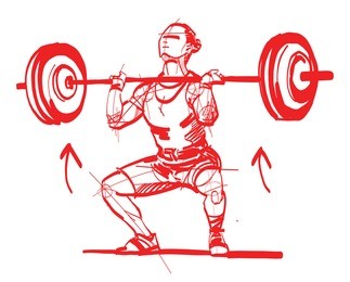 girl weightlifter push the bar