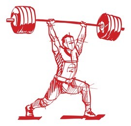 sketches weightlifter push and pull the bar