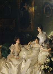 the wyndham sisters, by john singer sargent, 1897, american painting, oil on canvas. lady elcho, mrs. adeane, and mrs. tennant were the three daughters of the honorable percy wyndham, a wealthy london