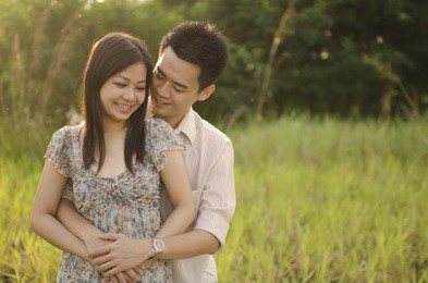 asian romantic couple