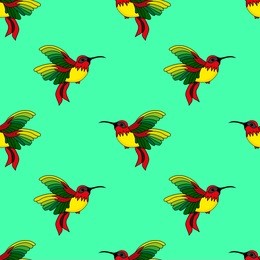 abstract seamless hummingbird pattern for girls or boys. creative vector background with hummingbird, colibri. funny wallpaper for textile and fabric. fashion colibri style. colorful bright picture