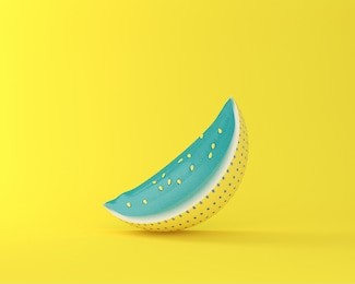 colorful watermelon on yellow pastel background. minimal idea food concept. 