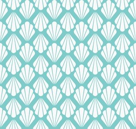 art deco seamless pattern. geometric floral decorative texture. vector leaves stylish background. abstract sea shell illustration.