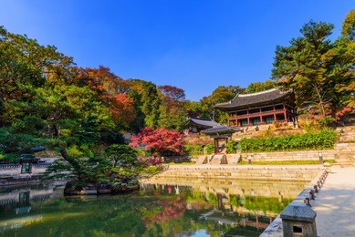 seoul, changdeokgung palace at autumn in south korea.