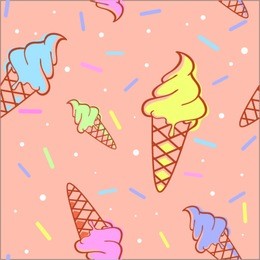colorful melting ice-cream seamless pattern