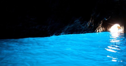 the blue grotto, in italian "grotta azzurra", is a sea cave on the coast of the island of capri, southern italy