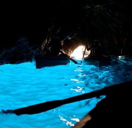 the blue grotto, in italian "grotta azzurra", is a sea cave on the coast of the island of capri, southern italy