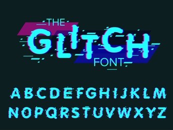 vector of modern stylized font and alphabet