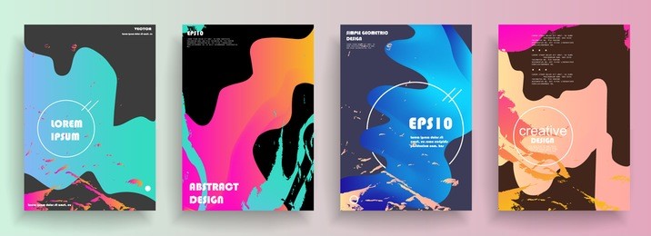 artistic covers design. creative colors backgrounds. trendy futuristic design