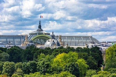 grand palaise aerial view. paris france.