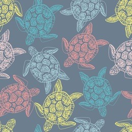 seamless pattern with sea turtles.