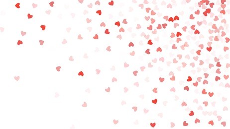 beautiful confetti hearts falling on background. invitation template background design, greeting card, poster. valentine day. vector illustration