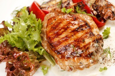 chicken steak with vegetables