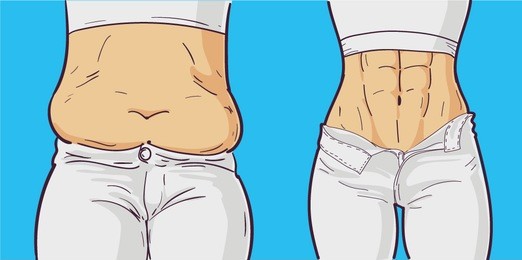 reduced waist thanks to sport