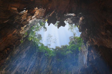 hole in batu cave at kuala-lumpur, malaysia