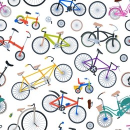 retro bike vintage vector old fashioned cute hipster transport ride vehicle bicycles summer transportation illustration isolated on white seamless pattern background
