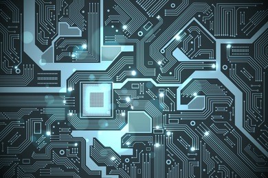 high tech electronic circuit board vector background.
