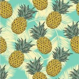 seamless vector pattern. tropical leaves and fruits pattern.