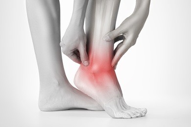 ankle pain, painful point.