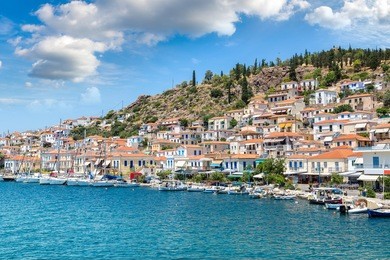 poros island in a summer day in greece