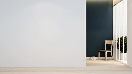 living room and empty space for artwork of apartment or room for rent - interior design - 3d rendering