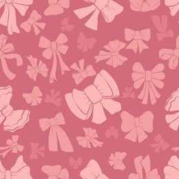 seamless patterns with pink bows.