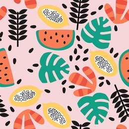stylish seamless pattern with fruit. vector background.