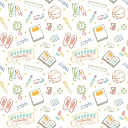 back to school background in doodle style