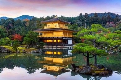 the golden pavilion. kinkakuji temple in kyoto, japan.