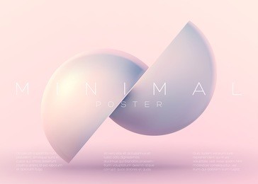vector trendy minimal poster. pastel vibrant background with futuristic 3d shape. creative minimalist template for interior poster, flyer, music cover, wallpaper, banner, placard. neon colors.