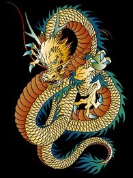 japanese style dragon illustration,
i designed an oriental dragon,
a vector work,
