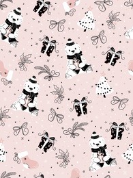 vector seamless pattern from doodle hand drawn christmas elements.