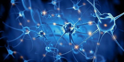 active nerve cells, 3d rendering