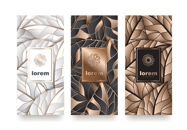 vector set packaging templates with different texture for luxury products.logo design with trendy linear style.vector illustration