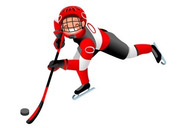 ice hockey vector cartoon clipart. winter sports background with hockey athlete playing winter games competition. 3d flat isolated isometric people illustration.
