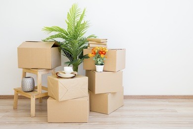 cardboard boxes - moving to a new house