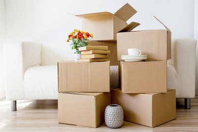 cardboard boxes - moving to a new house