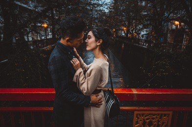 young japanese couple spending time together in tokyo