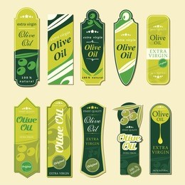 olive oil labels - vector illustration