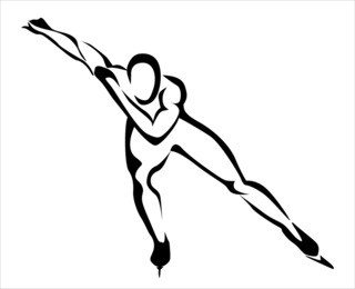 speed skating, stylized silhouette icon