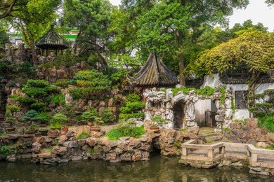 yuyuan garden scenic view in shanghai, china
