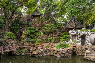 yuyuan garden scenic view in shanghai, china