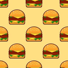 seamless pattern of burgers. background for fast food, packing, poster. isometry, vector illustration eps